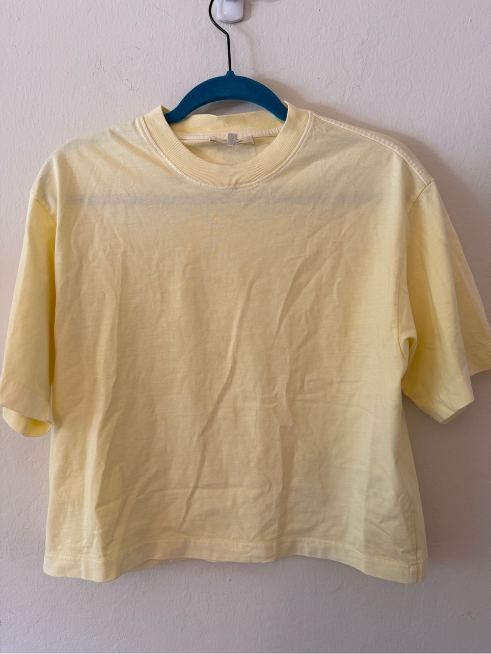 NWT Madewell The Boxy Crop Tee in Allday Jersey size XS - Pineapple yellow NZ387
